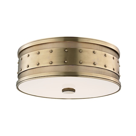 Hudson Valley Lighting Gaines 3 Light Flush Mount 16 In. Aged Brass 2206-AGB