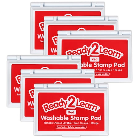 Ready 2 Learn Washable Stamp Pad, Red, 6PK CE10047