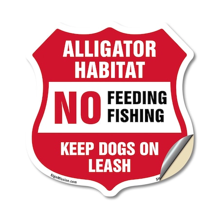 Signmission Alligator Warning Shield Sign Alligator, 12 Inch X 12 Inch, Vinyl Decal SHI-D-12-357
