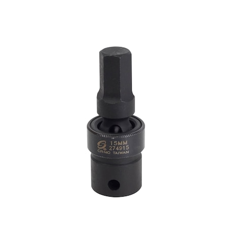 Sunex 1/2 in Drive 15Mm Universal Hex Driver Impact Socket 274915