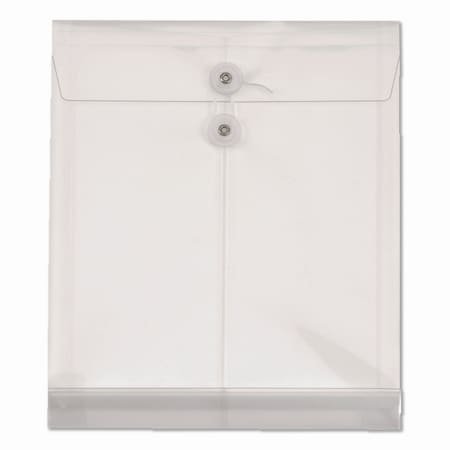 Pendaflex Poly Document File, String and Button Closure, 9.75in w, Clear, 5PK 89520