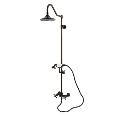 Kingston Brass Wall Mount Rain Drop Shower System with Hand Shower, Oil Rubbed Bronze CCK3665BEX