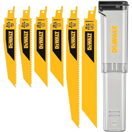 Dewalt ReciproSawBlade, L:6", 9", TPI:14, 18, 6 DWAR6SETCS