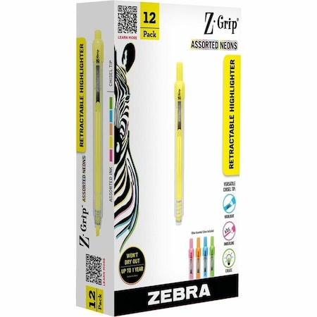 Zgrip Retractable Highlighter Assorted 71200