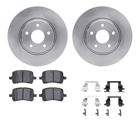 Dynamic Friction Co DFC Brake Rotor with 5000 Brake Pads and Hardware Kit 6512-53025
