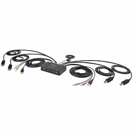 Startech.Com 2-PORT DUAL-MONITOR DISPLAYPORT CABLE KVM SWITCH, 4K 60HZ, COMPACT KVM WITH 5FT/1.5M C2-DD46-UA2-CBL-KVM