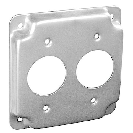 Southwire Industrial Surface Cover, 1/2 in L, 4 in W, Square, 2-Gang, Steel, Silver, Galvanized G1933-UPC