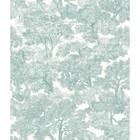 Chesapeake Spinney Teal Toile Wallpaper 3115-12545