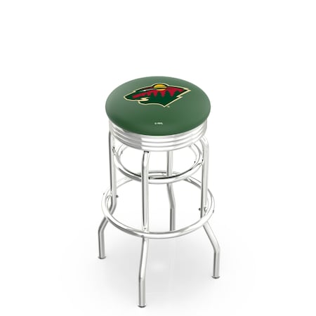 Holland Bar Stool Co 30" Chrome 2-Ring Minnesota Wild Swivel Bar Stool, Accent Ring L7C3C30MinWld