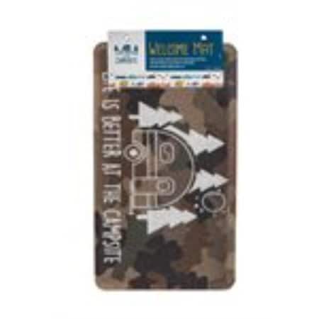 Strike3 26.5 x 15 in. Life Is Better At The Campsite Retro Scrub Rug Travel Trailer, Camo ST3641210