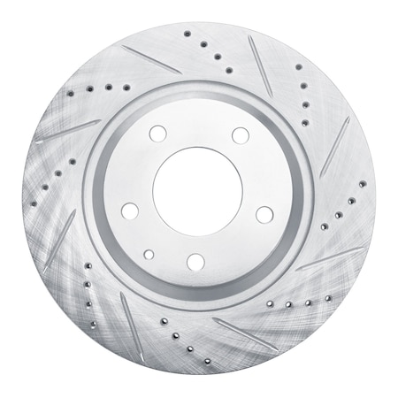 Dynamic Friction Co DFC Brake Rotor - Drilled and Slotted - Silver 631-80044R