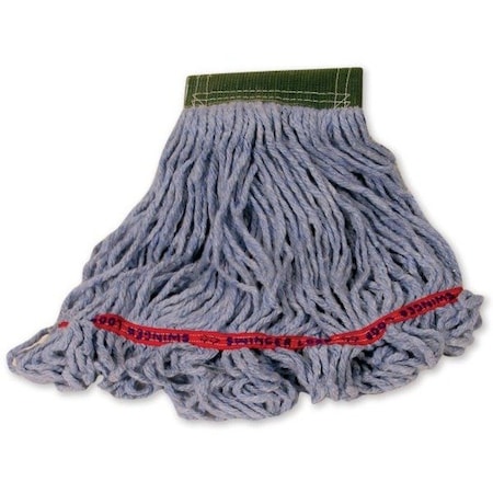Rubbermaid Commercial 5 in String Wet Mop, 28 oz Dry Wt, Side Gate Connection, Looped-End, Blue, Cotton/Rayon/Polyester FGC15306BL00