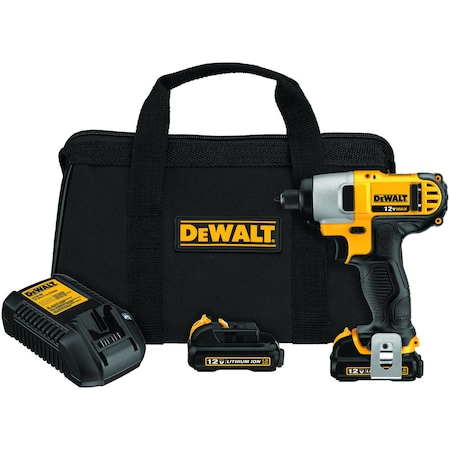 Dewalt IMPACT READY COMPACT LIGHTWEIGHT CORDLESS IMPACT DRIVER KIT, .25 HEX DRIVE, 0 TO DCF815S2