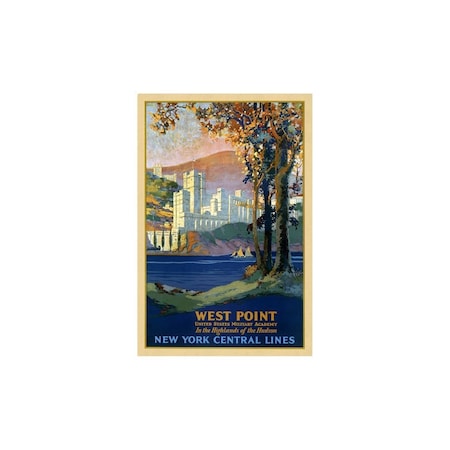Homeroots West Point New York Vintage Travel Unframed Print Wall Art 394361
