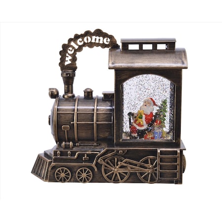 Lumineo LED Brown Train Water Spinner Animated Decor 9 in. 485765