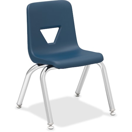 Lorell 12" Stacking Student Chair - Navy - 4/Pack 99881