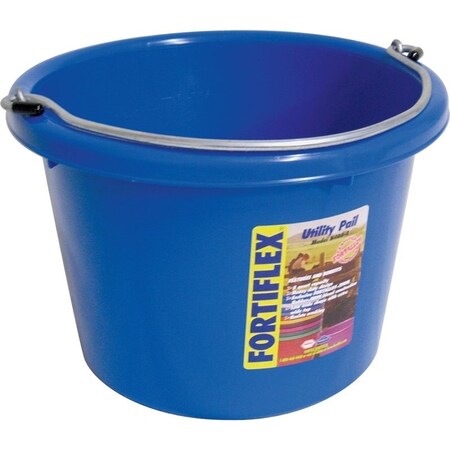 Fortex Fortiflex Utility Pail, 8 qt Volume, Fortalloy Rubber Polymer, Blue N4008BL