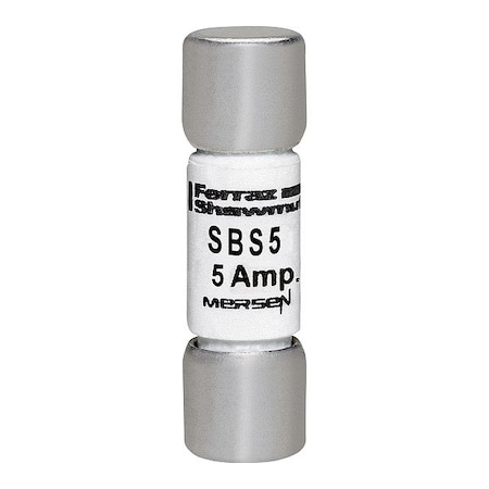 Mersen Fuse, 1 3/8 in L, 600 V AC, 5 A SBS5
