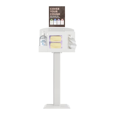 Origin Dispensing Solutions Hygiene Station Stand Kit-Steel-White HS10K04WH