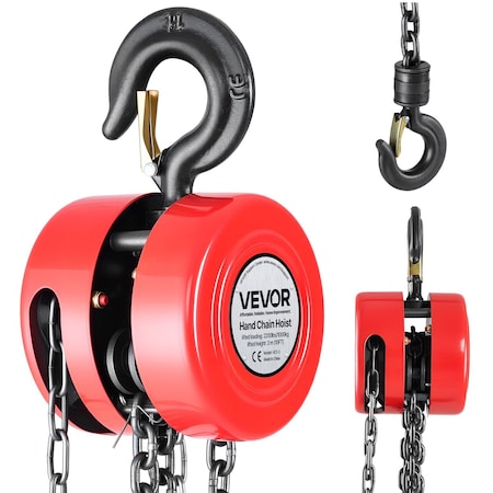 Vevor Manual Chain Hoist 1T/2200 lbs Capacity 10 ft with Durable G70 Chain HC1-3-8925