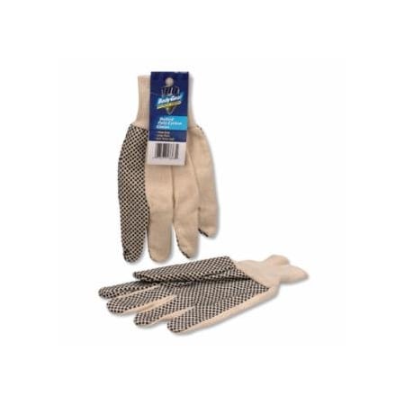 First Aid Only Dotted Cotton Gloves, Poly-Cotton, Large, Tan 579-13363