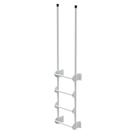 Vestil Steel Walk Through Dock Ladder 4 Step 300 Lb. Capacity White DKL-4-WT