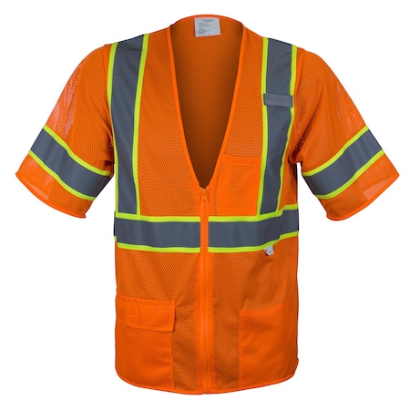 Reflective Apparel ANSI Type R Class 3 Value Mesh Vest 588ET-OR-XL