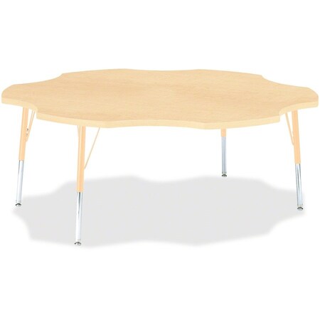 Jonti-Craft Berries Six Leaf Activity Table, 60 in., E-height, Maple/Maple/Camel 6458JCE251