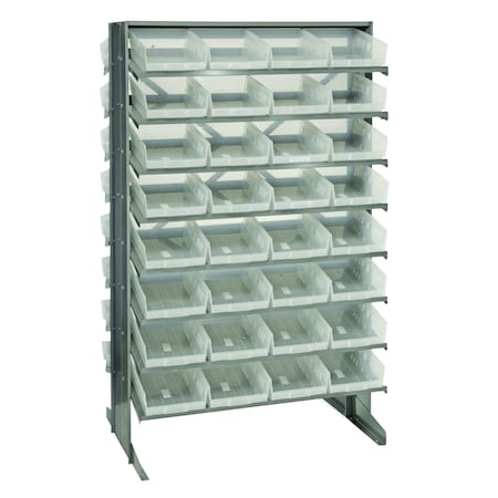 Quantum Storage Systems DOUBLE SIDED RACK W/64 BINS CLEAR QPRD-107CL