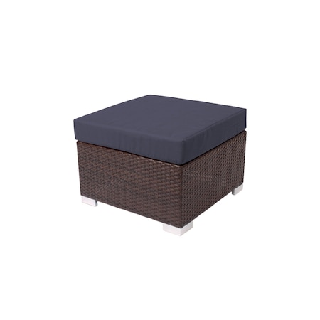 Bfm Seating Aruba Wicker Outdoor Ottoman with Sunbrella Cushion PH5106JV-14089