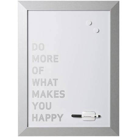 Mastervision Magnetic Dry-Erase "Do More." Quote, Silver Metallic Frame, 18" X 24" MM04449522