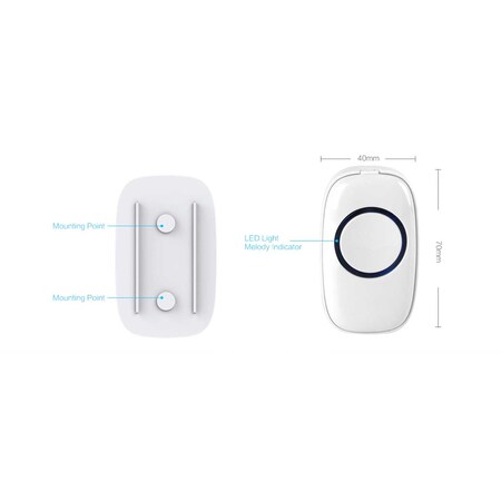 5 Core Wireless Doorbell Waterproof 700 Feet 58 Chimes Door Bell Cordless Kit
