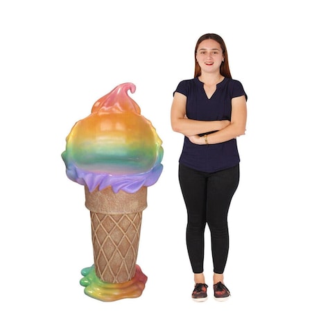 Back2Basics 5 ft. Rainbow Ice Cream Cone Bar Chair BA3273210