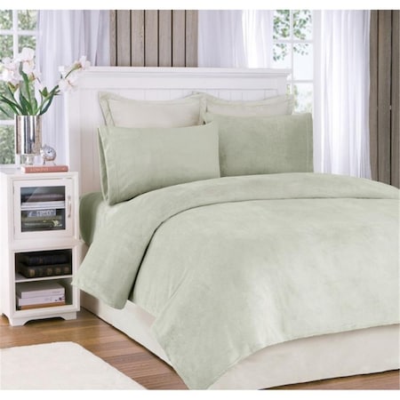 True North By Sleep Philosophy Soloft Plush Sheet Set, Green - Queen BL20-0459
