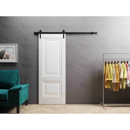 Sartodoors Sturdy Barn Door 30 x 84in, Lucia 8831 White Silk, 6.6FT Rail Hangers Heavy Hardware Set LUCIA8831BD-B-WS-3084