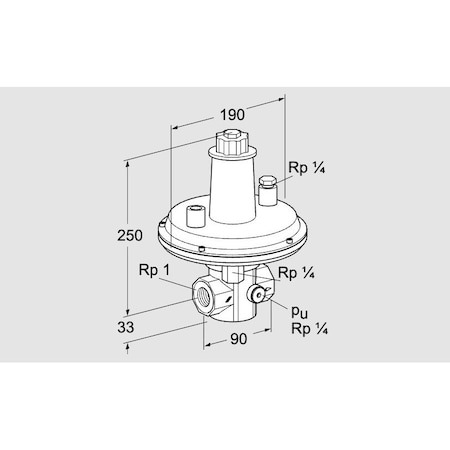 Honeywell Kromschroder Gas Pressure Regulator, VGBF 25R40, DN25, 10-30 mbar, BSP Threaded KS86046010