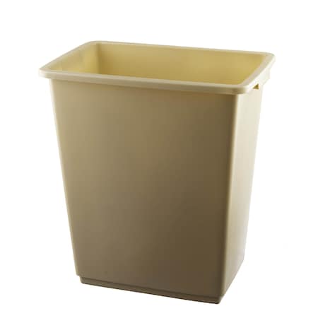 Essential Collection Rectangular Indoor Plastic Can, Beige, 12 PK R4030BGE