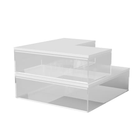 Martha Stewart Brody Clear Plastic Storage Organizer Bins W/ White Engineered Wood Lids, 3 Pack Small/Medium/Large BE-PB3317-WD-3-CL-WH-MS