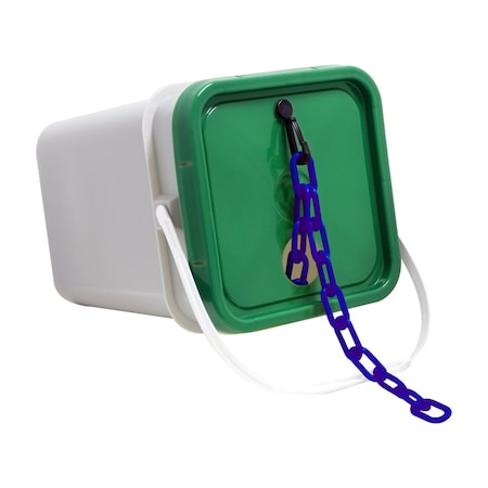 Mr. Chain 2" x 160' Traffic Blue Plastic Safety Chain - Pail 50026-P