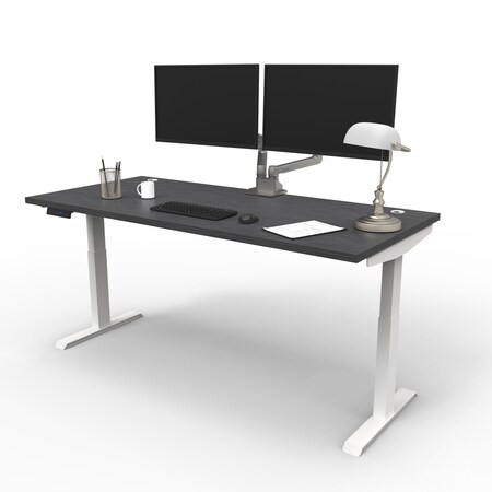 We'Re It Lift It Electric Sit Stand Desk, 46.25 H, 30 W X Laminate wood, metal, White VL22WH6030-6307