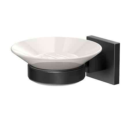 Gatco Elevate Porcelain Soap Dish, Matte Black 1942MX