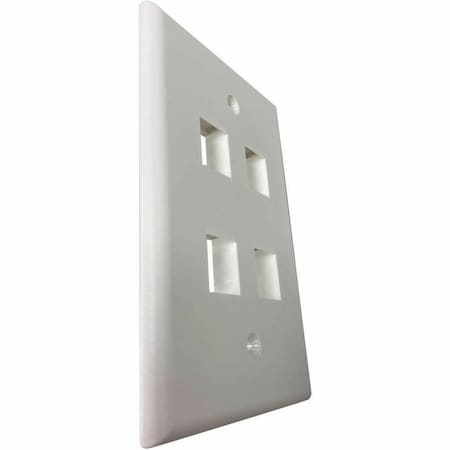 Eaton Tripp Lite Series Safe-IT 4-Port Single-Gang Keystone Wall Plate, Antibacterial, Ivory Matte, TAA N042AB-004-IVM