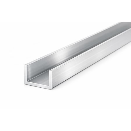 Brunner Aluminum U Channel 3/8" x 3/8" x 1/16", Fits 1/4", Satin, 6063-T5 (C20606), 4 Foot C20606 S4