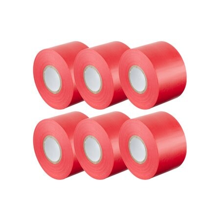 Gtse Wide Red Vinyl Electrical Tape, 2in x 66ft - Pack of 6, 6PK PVC-401-RED-06