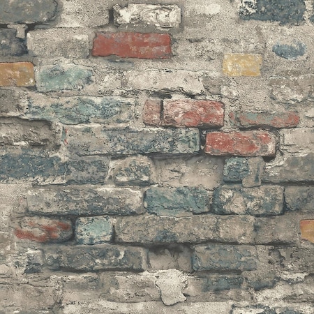 Roommates 20.5 in. W X 16.5 in. L Brick Alley Peel and Stick Wallpaper RMK11080WPZ