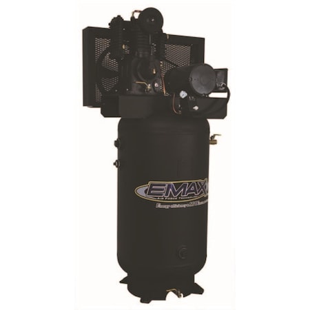 Emax Compressor Industrial 5 HP 2 Stage 1 PH 80 gal Vertical Air Compressor EI05V080I1