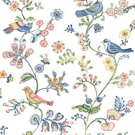 Chesapeake Jinjur Multicolor Bird Trail Wallpaper 3122-10801