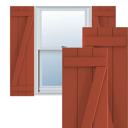 Ekena Millwork True Fit PVC, Three Board Joined Board-n-Batten Shutters w/Z-Bar, Colorful Leaves, 16 1/8W x 27H, PR TFP102BBF16X027CL