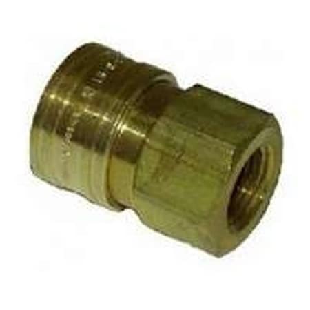 Mi-T-M Adapter, 3/8 x 3/8 in Connection, Quick Connect Socket x FNPT, Brass AW-0017-0004