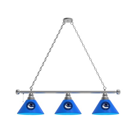 Holland Bar Stool Co Vancouver Canucks 3 Shade Billiard Light, Chrome Fixture BL3CHVanCan